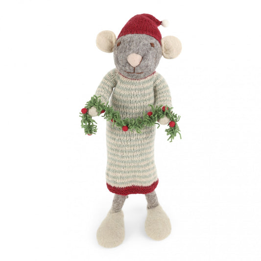 X-Large Grey Mouse with Garland