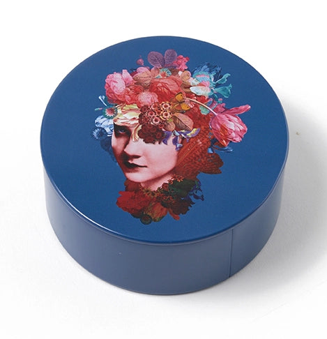 Mary Jane Round Metal Tin Box