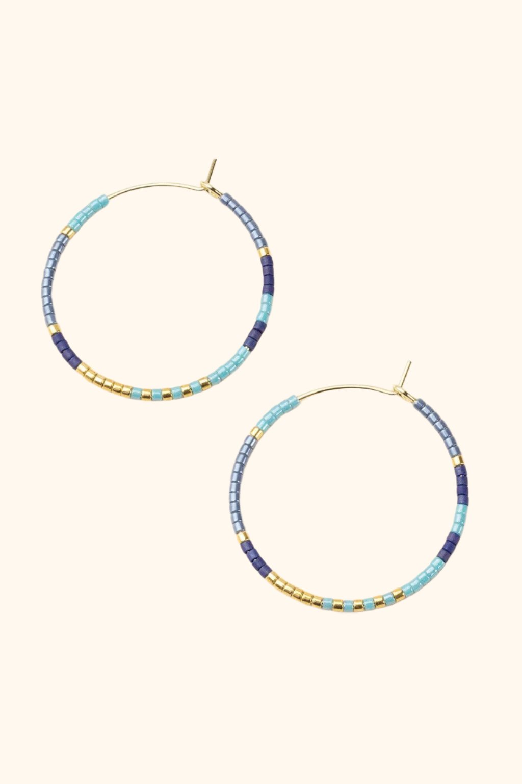 Chromacolor Miyuki Small Hoop | Cobalt Multi/Gold