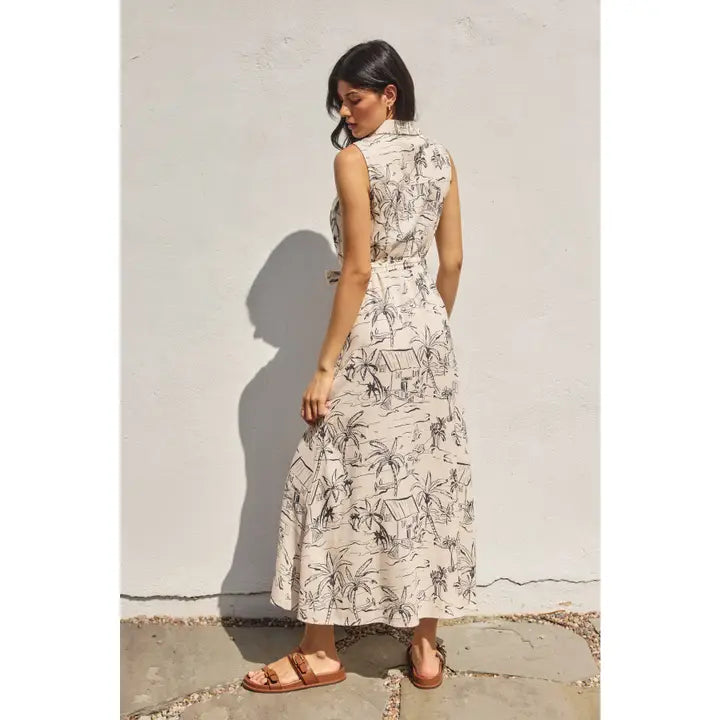 Sail Away with Me Sleeveless Shirt Dress