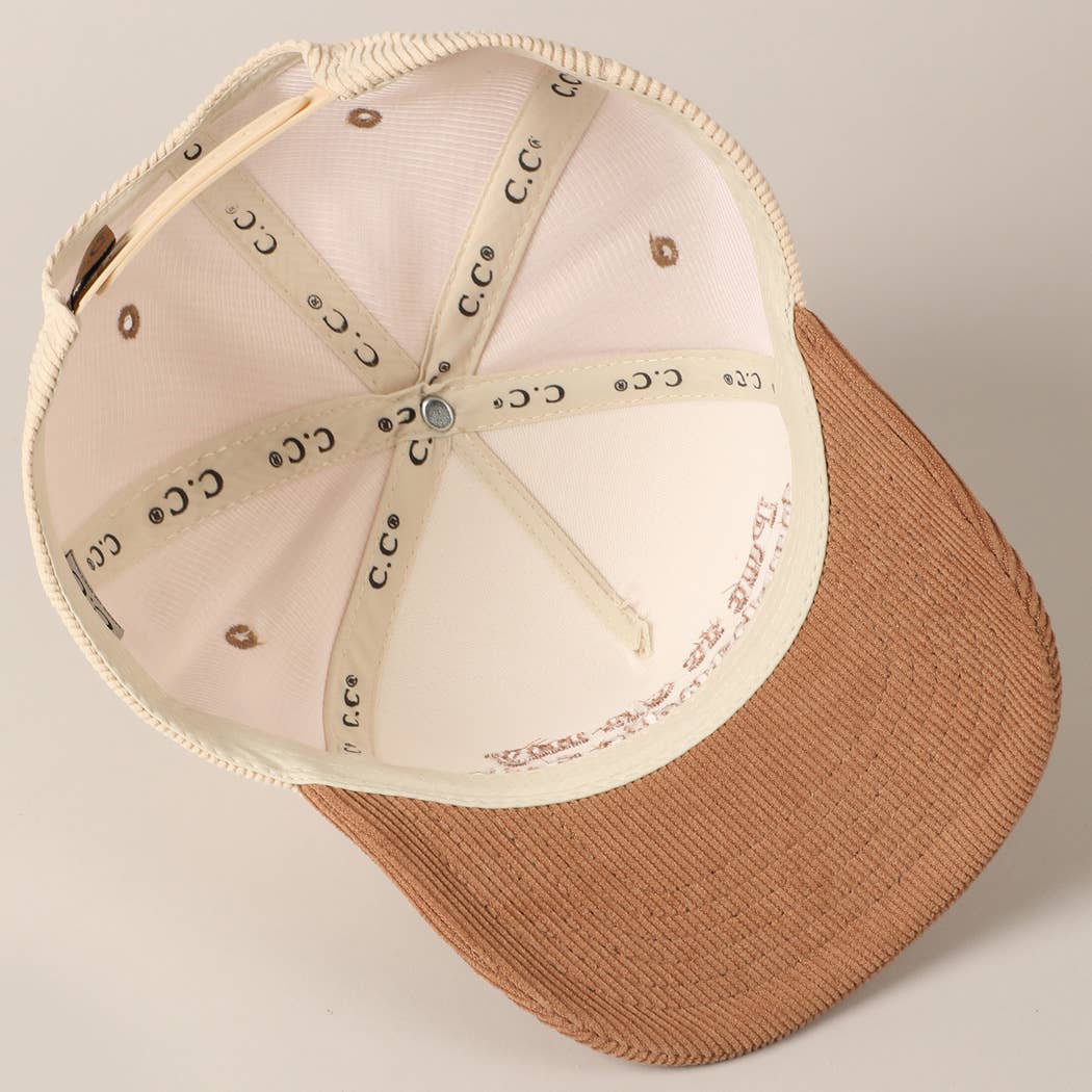 Put it on my husband's tab Two-Tone Corduroy Cap