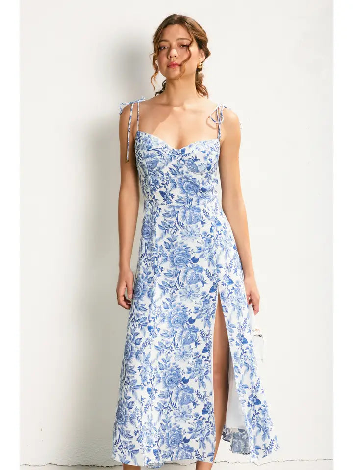 Au Revoir Empire Sweetheart Tiered Midi Dress