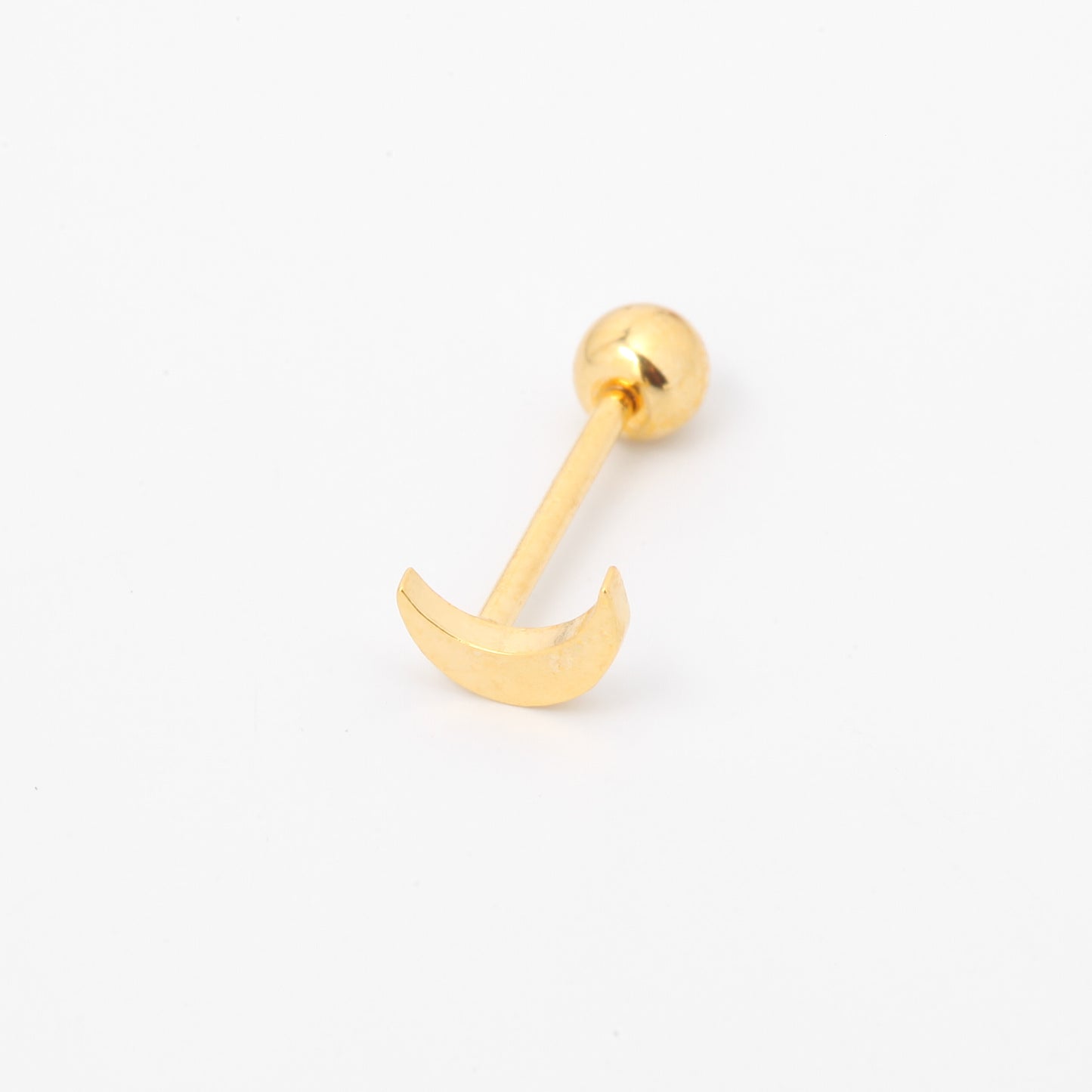 Tiny Crescent Moon Screw Back Earring