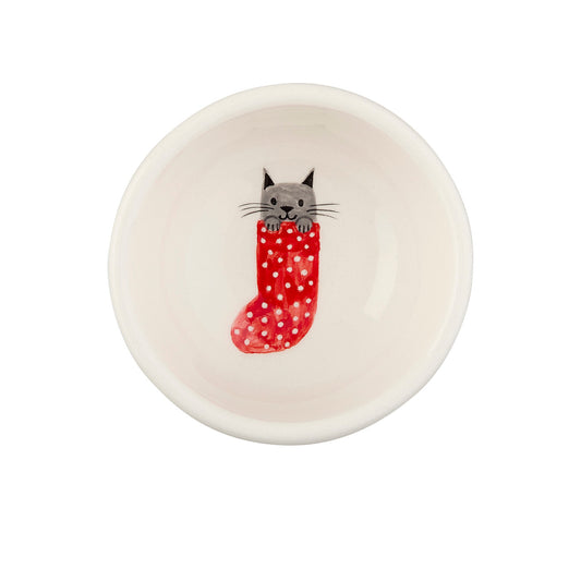 A Very Merry Dipping Dish - Stocking Cat