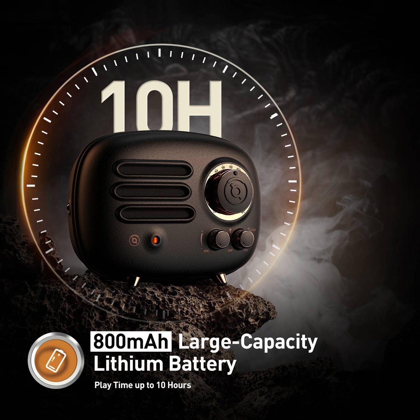 MUZEN Knight Black Portable FM Radio & Bluetooth Speaker