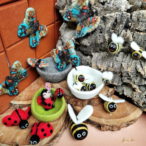 Handmade Felt Garden Bugs Trinket Dish Home Decoration