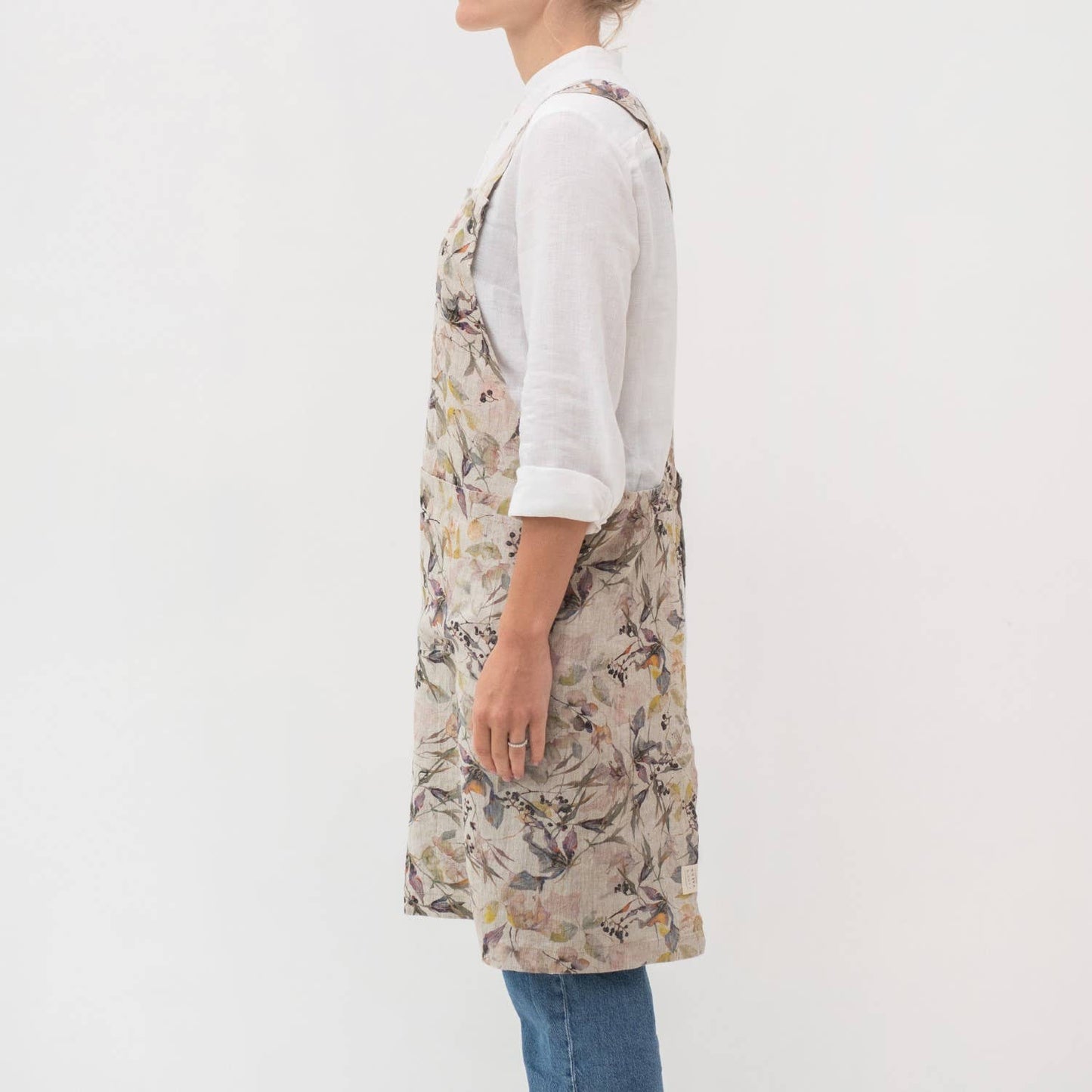 Crossback Apron | Meadow on Natural Linen