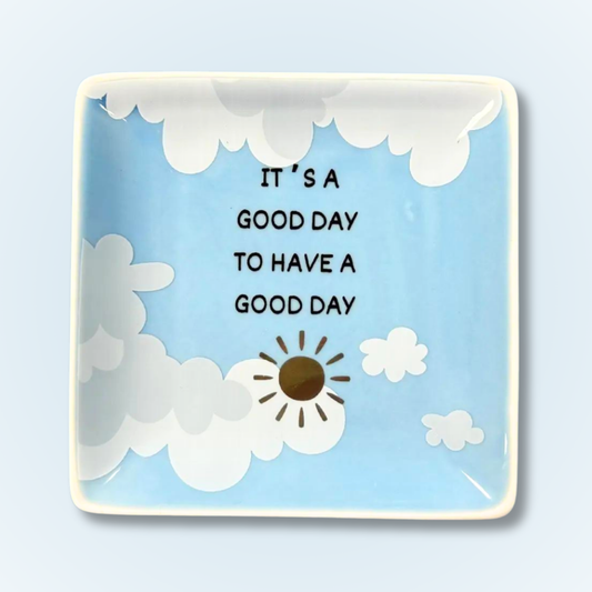 It's A Good Day With Clouds - Square Trinket Tray