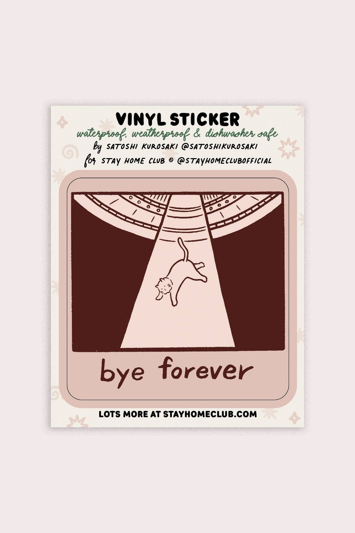 Bye Forever (UFO Cat) Vinyl Sticker