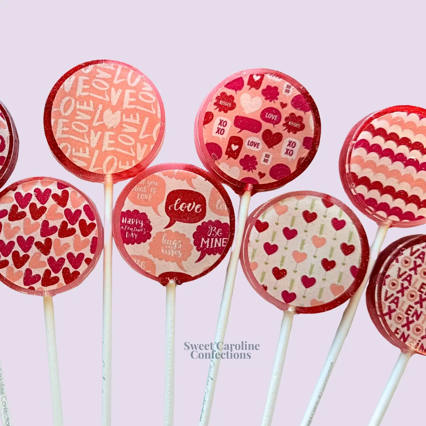 Valentine's Day Print Lollipops, Raspberry Flavour