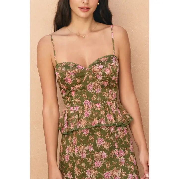 Floral Ruffled Layered Dress