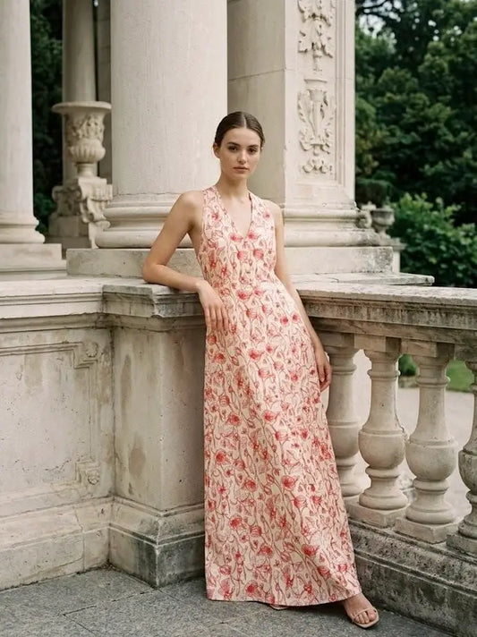Long Printed Cotton Dress
