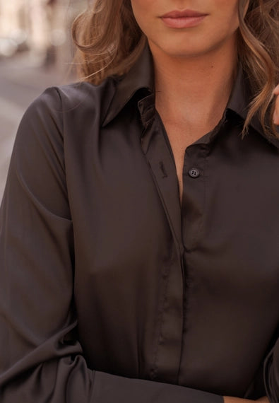 Lea Satin Button Up Shirt