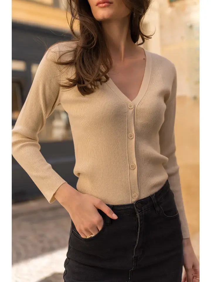 Ribbed Knit Cardigan
