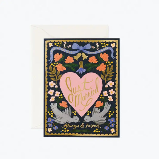 Just Married Love Birds | Greeting Card