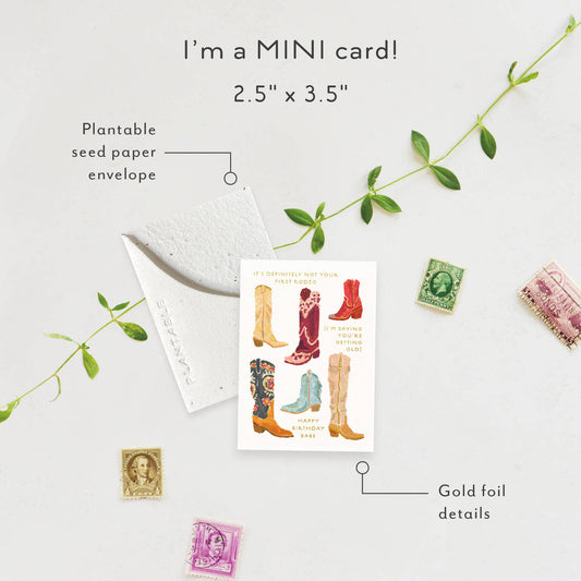 Not 1st Rodeo Sprout - Birthday Mini Greet 2.5 x 3.5