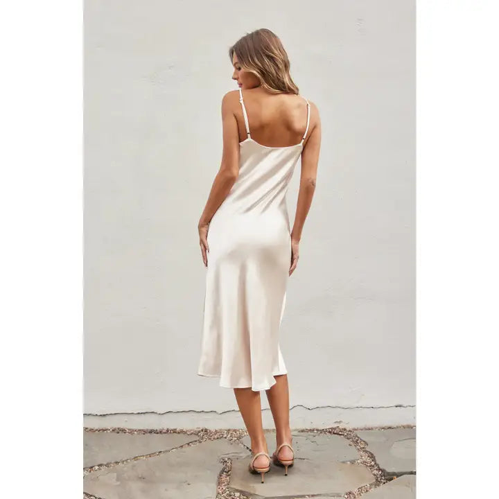 Satin Bias Cut Slip Dress