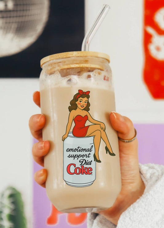 Emotional Support Diet Coke Sticker – Retro Pin-Up Girl