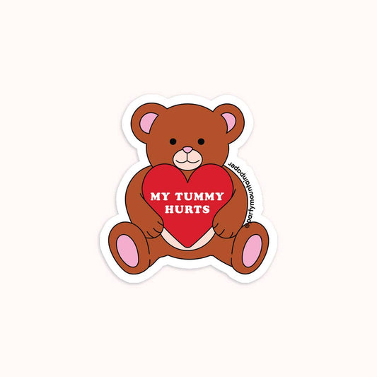 My Tummy Hurts Bear Sticker