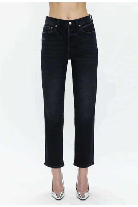 Charlie High Rise Classic Straight Ankle Jean - Dark Midnight