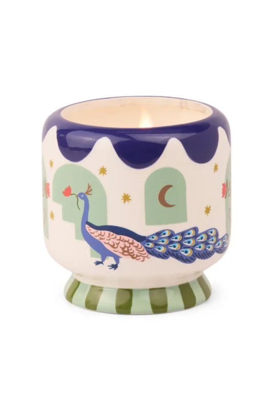 A Dopo Peacock Ceramic Vessel Candle | Misted Lime