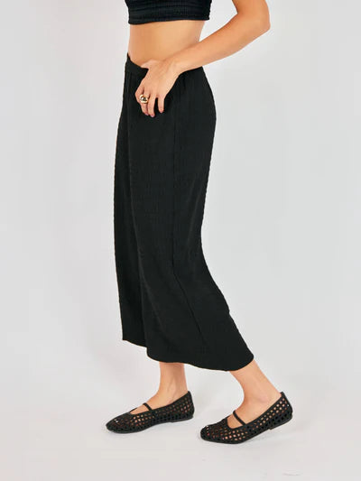 Black Textured Pants