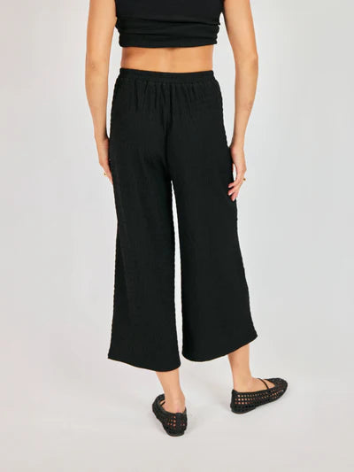 Black Textured Pants