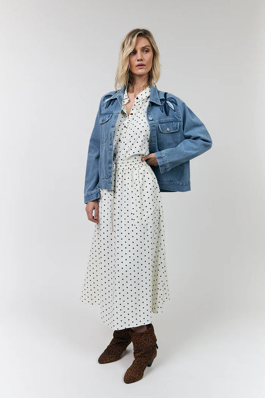 AkaneLL Midi Skirt | Dot Print