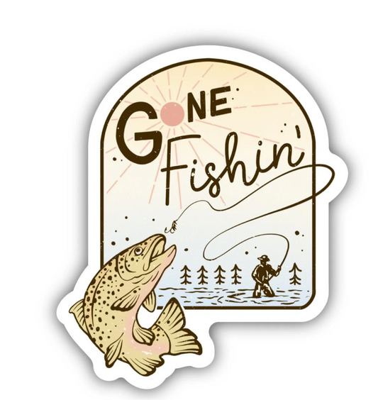 Gone fishing sticker