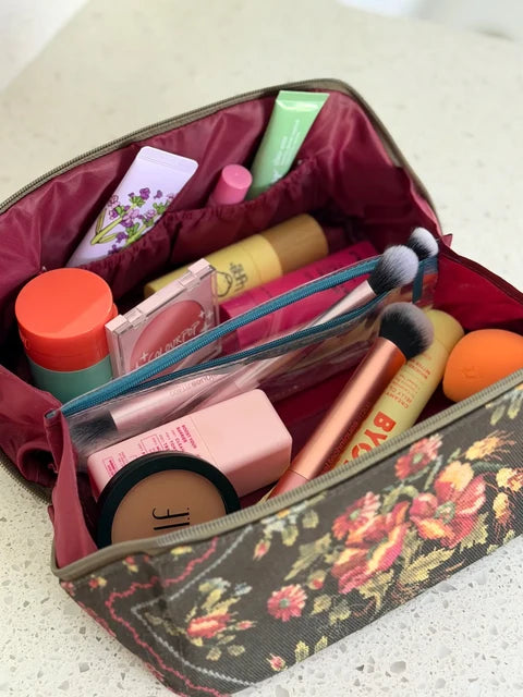 Travel Cosmetic Organizer -  Crafted Bouquets Chocolate