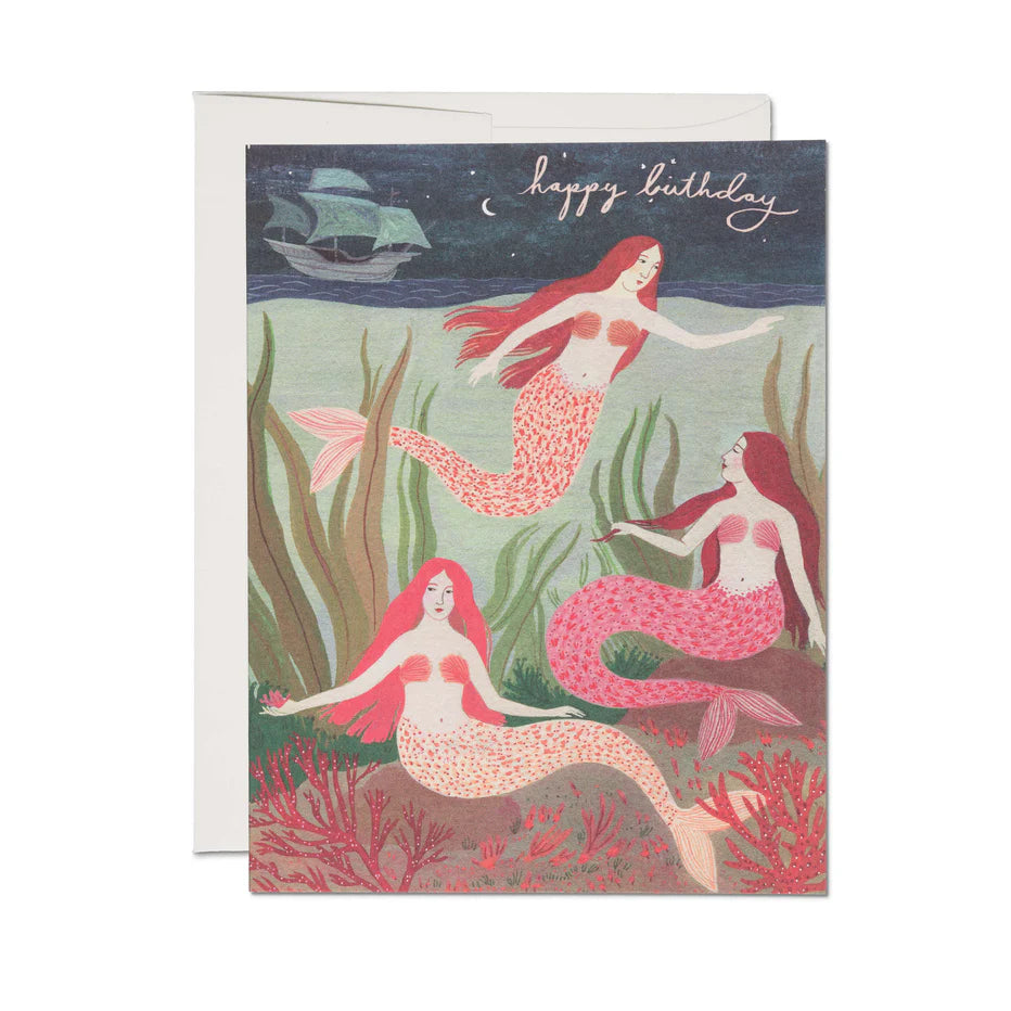 Mermaid birthday greeting card