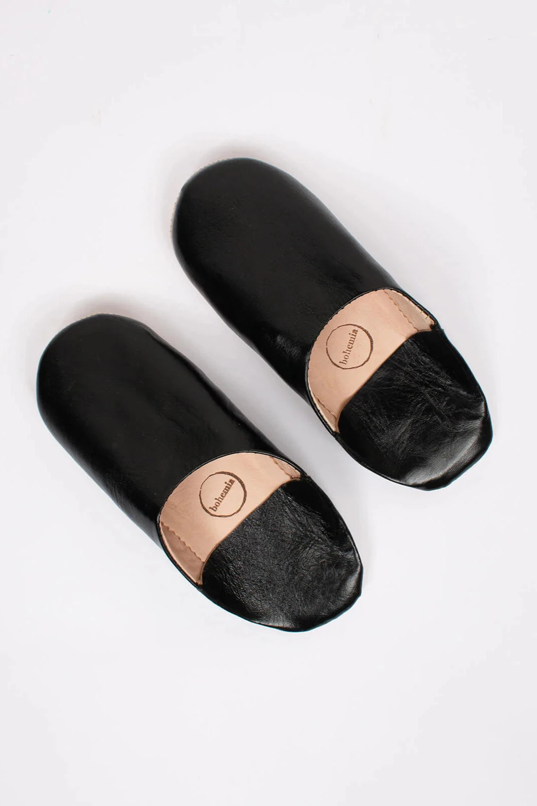 Moroccan Babouche Basic Slippers | Black