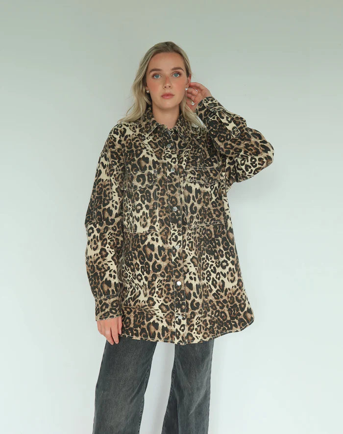 Shania Jacket | Washed Leopard