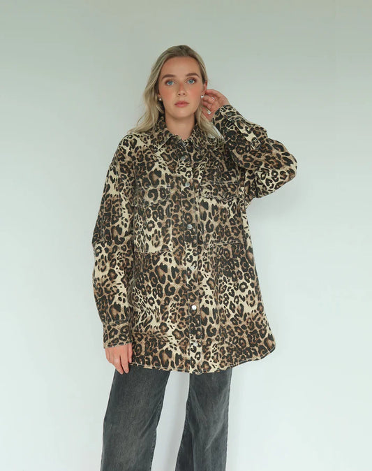 Shania Jacket | Washed Leopard