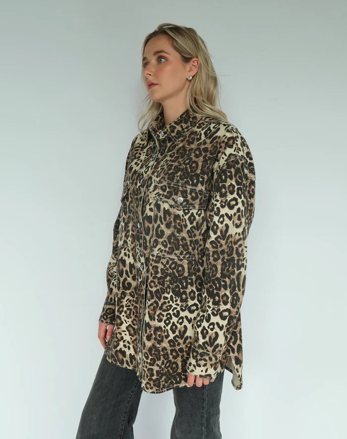 Shania Jacket | Washed Leopard