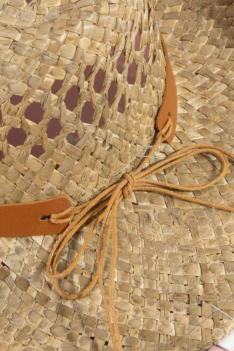 Straw Basket Concho Strap Western Cowboy Hat