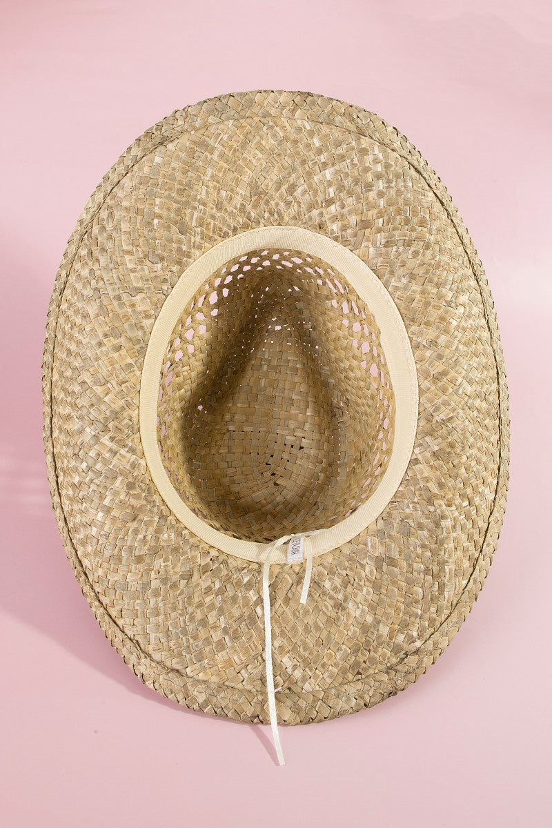 Straw Basket Concho Strap Western Cowboy Hat