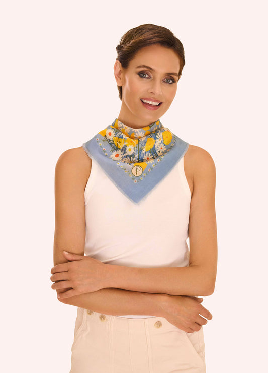 Cotton Bandana Scarf | Marvelous Meadow Blue
