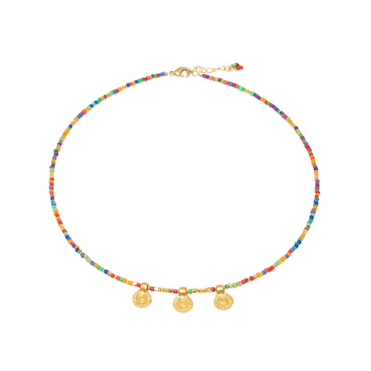 Solsike short necklace - multi color