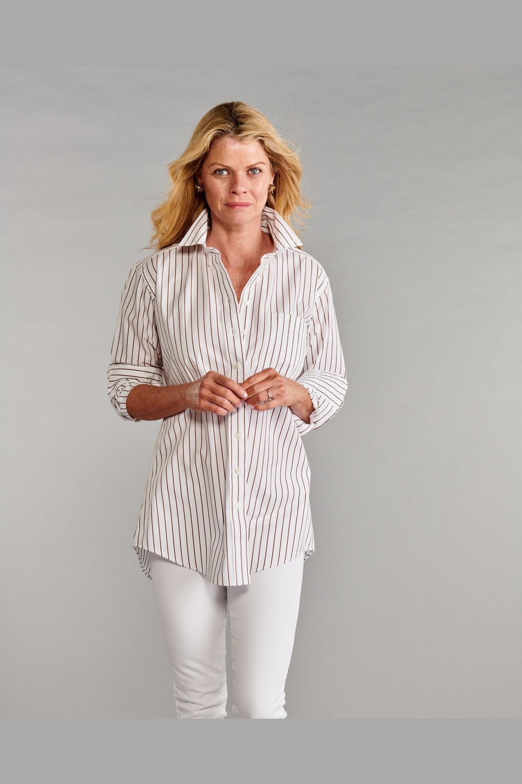 The His Is Hers® Shirt In Chocolate Stripe