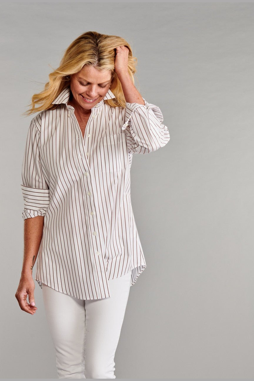 The His Is Hers® Shirt In Chocolate Stripe