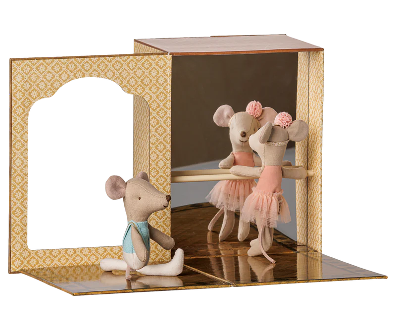 Ballet mice in dance studio - Little sister and brother