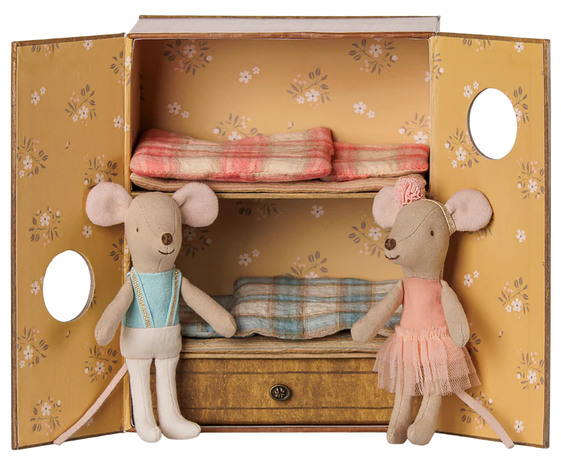Ballet mice in dance studio - Little sister and brother