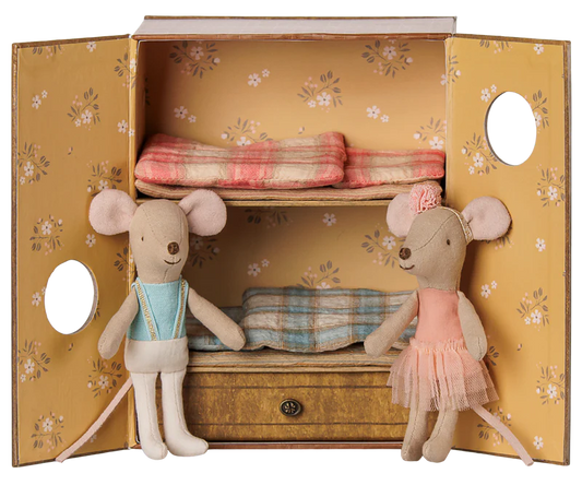Ballet mice in dance studio - Little sister and brother