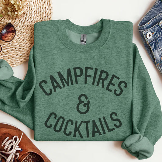 Campfires and Cocktails Women's Crewneck Sweatshirt