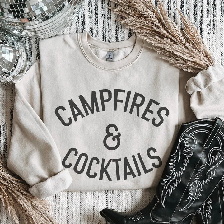 Campfires and Cocktails Women's Crewneck Sweatshirt