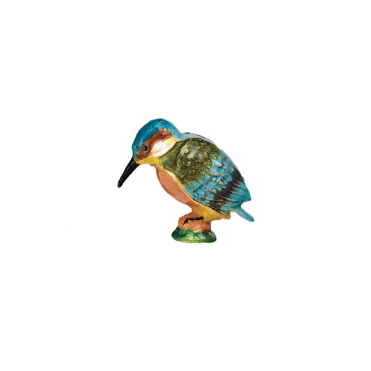 Enameled Metal Hummingbird Shaped Trinket Box with Jewels