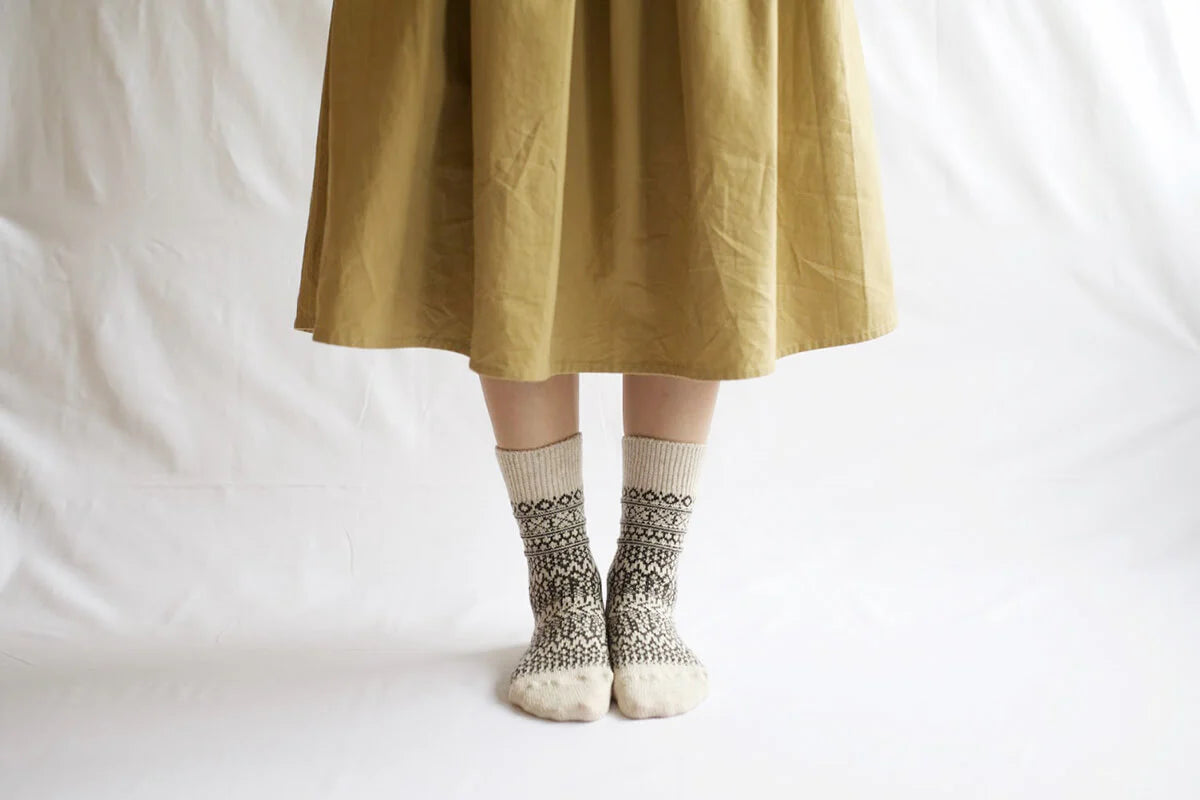 Nishiguchi Kutsushita Wool Jacquard Socks