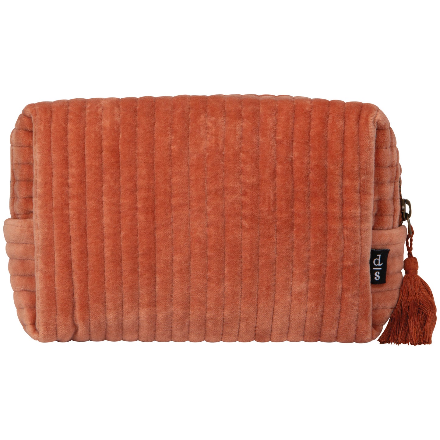 Copper Quilted Velvet Cosmetic Bag
