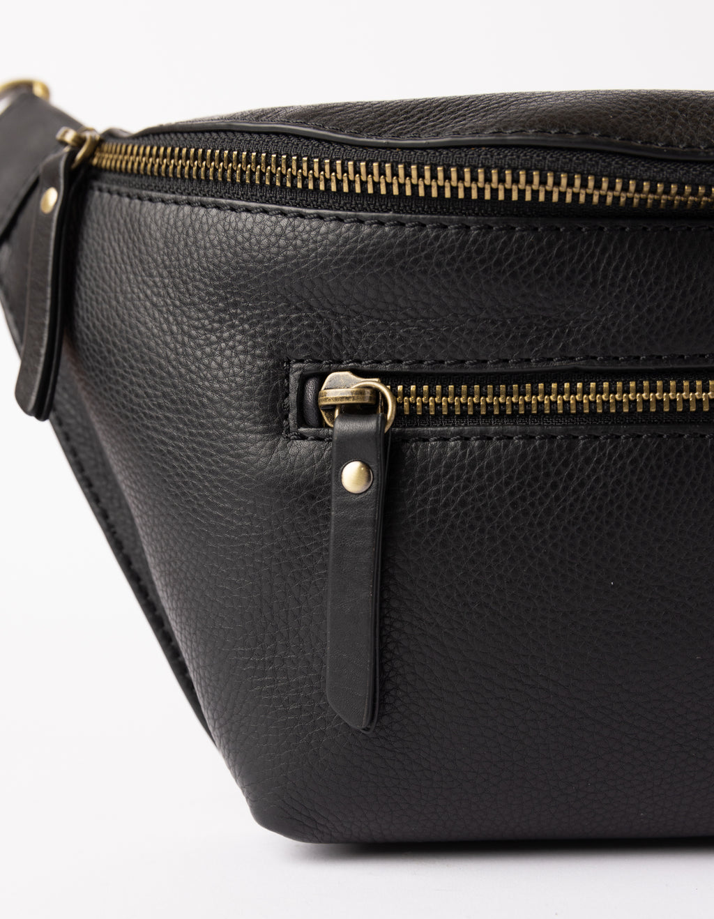 Drew Bum Bag | Black Soft Grain Leather